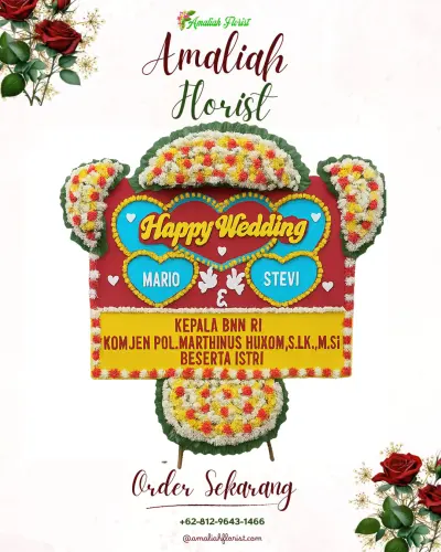 Karangan Papan Bunga Pernikahan di Codo